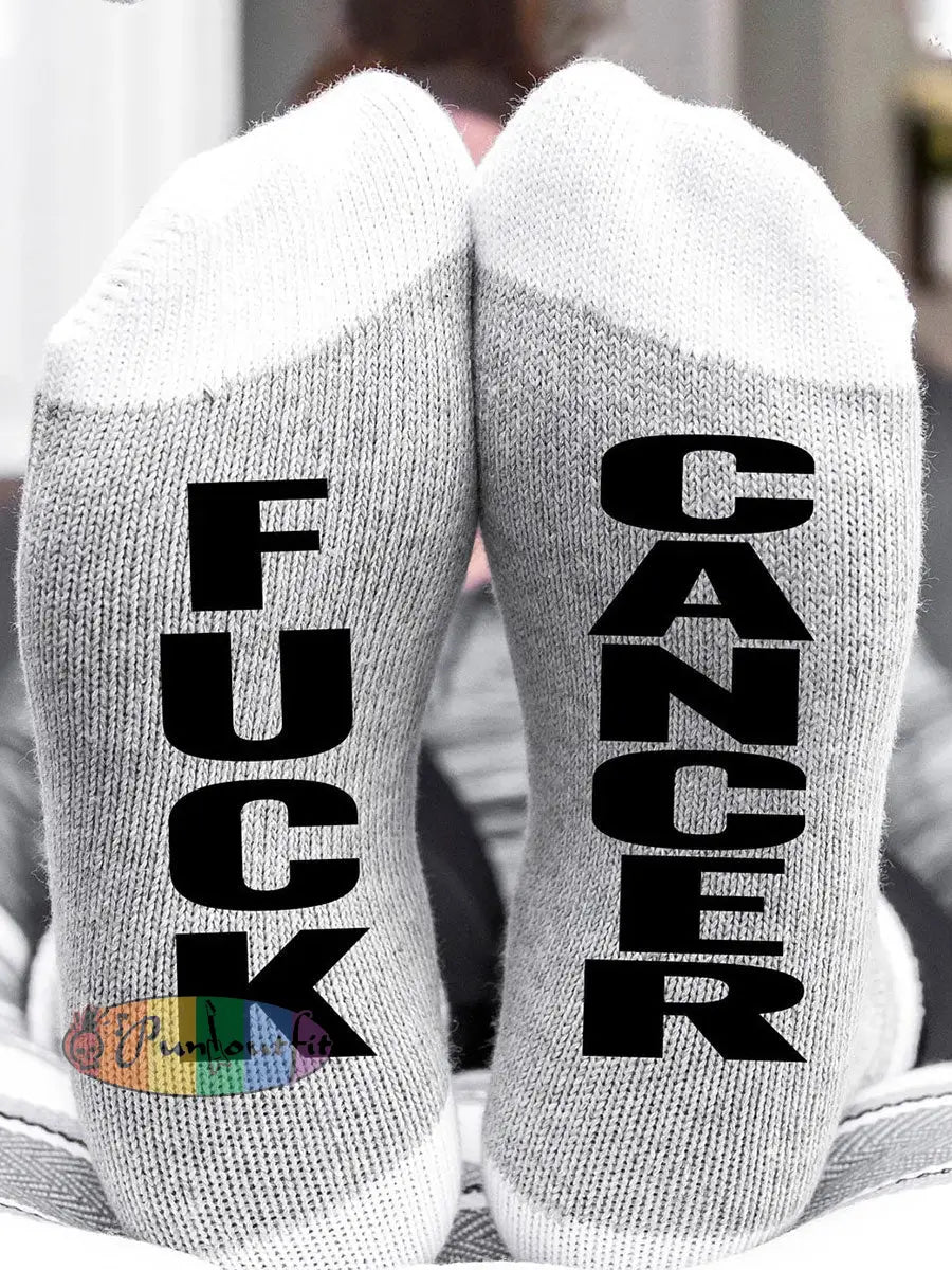 Hey cancer unisex socks Light Gray / ONE