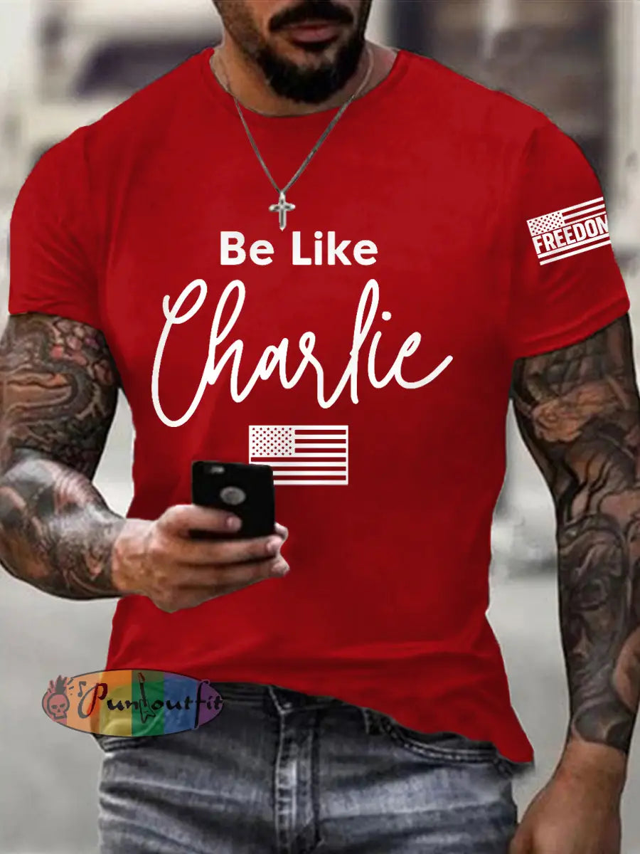 Men’s Be Like Charlie R.I.P Charlie Kirk Tee Pure Red / S
