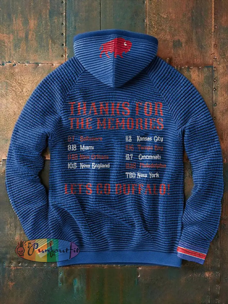 Men’s Buffalo Football Lover Printed Hoodie