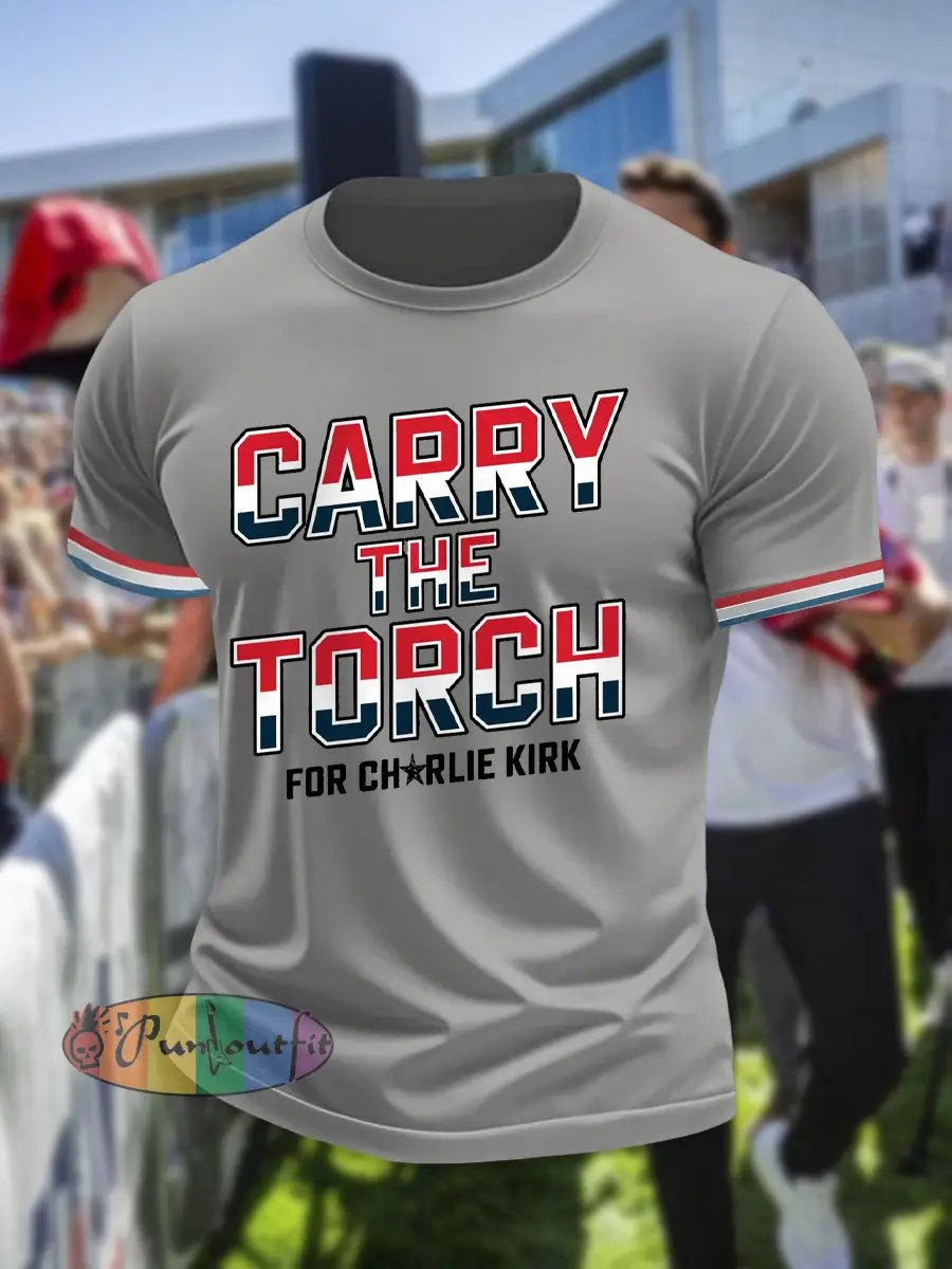 Men’s Carry The Torch short sleeves t-shirt Light Gray / S