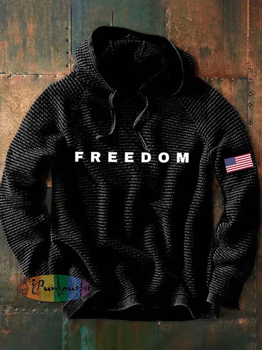 Men’S Casual Printed Long-Sleeved Sweatshirt Black / S