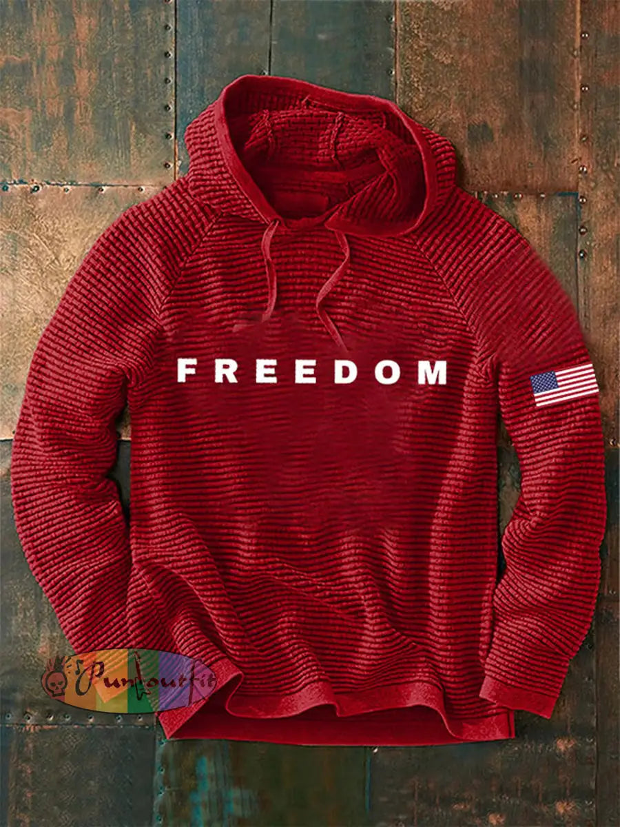 Men’S Casual Printed Long-Sleeved Sweatshirt Red / S