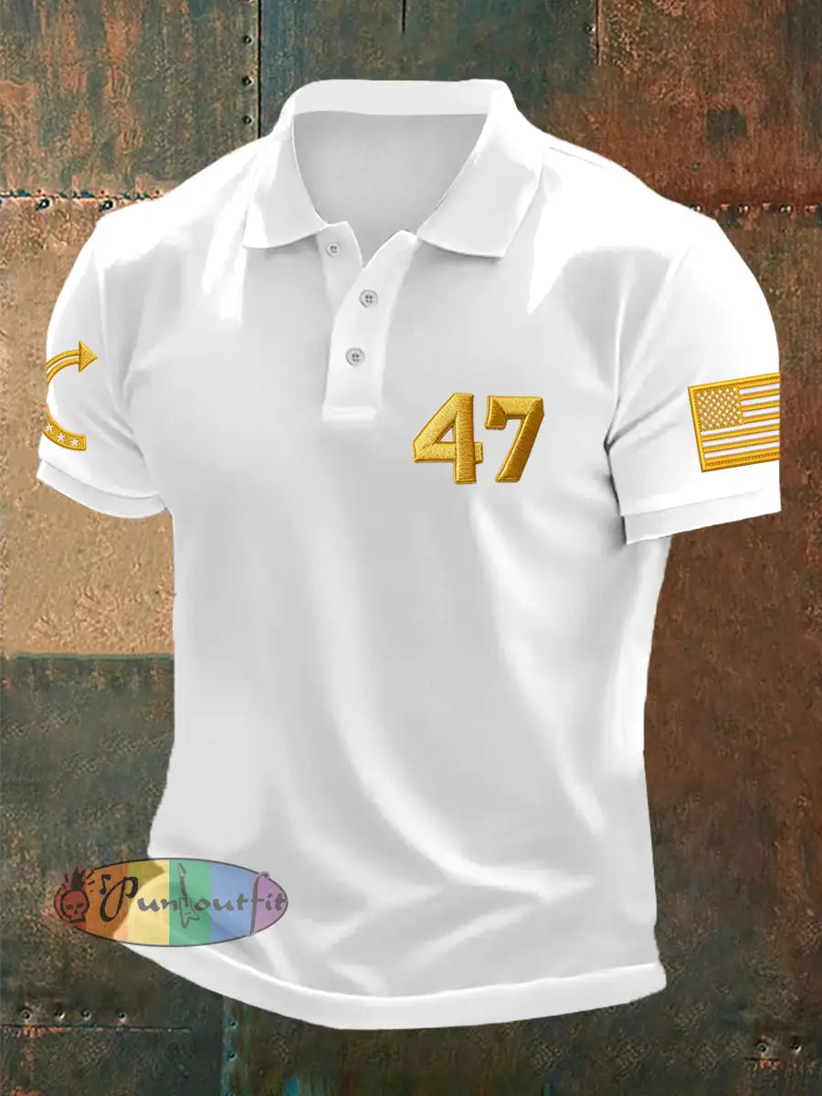 Men’s Charlie Kirk Turning Point USA Trump Commemorative Shirt White / S