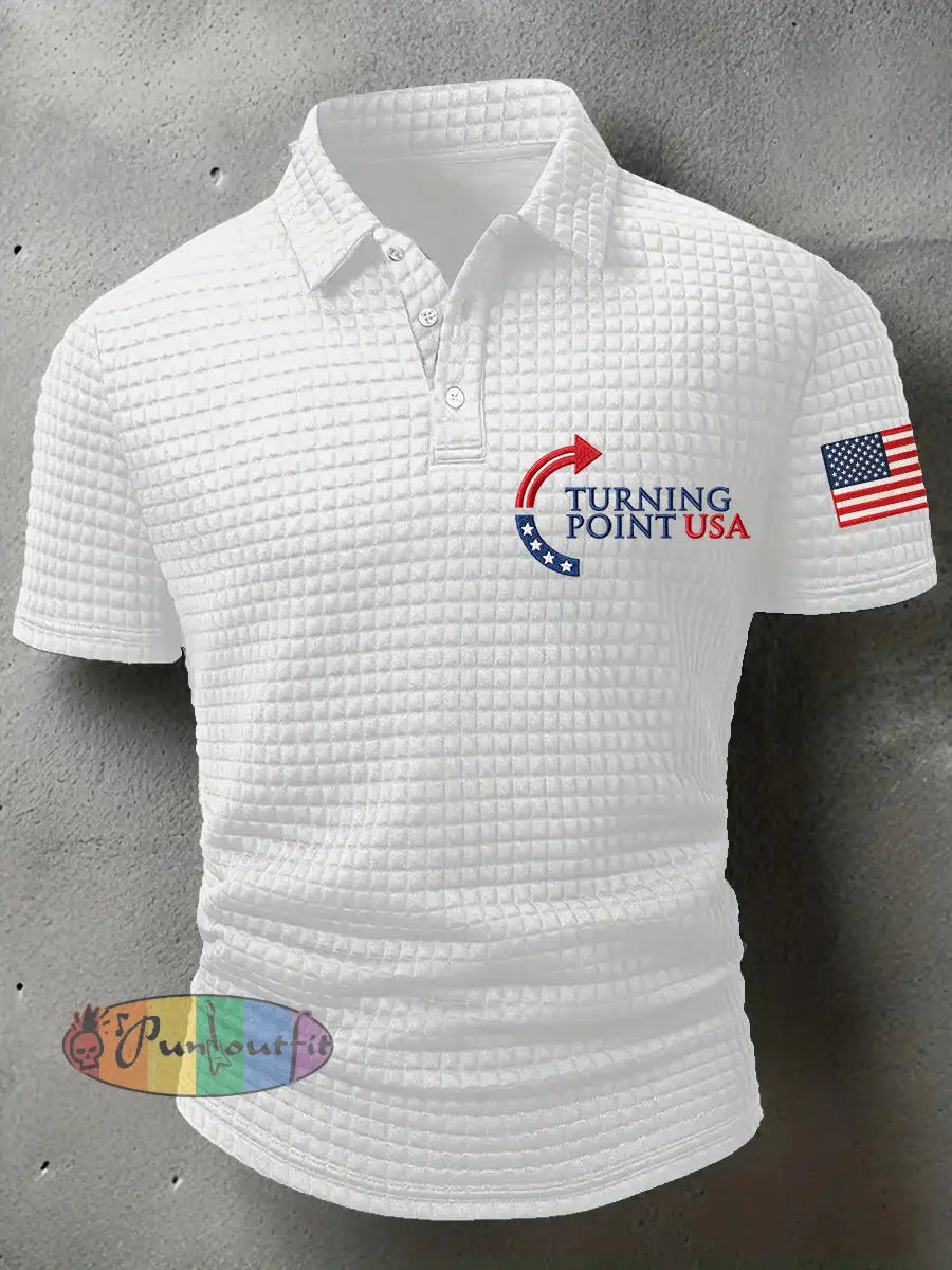 Men’s Charlie Kirk Turning Point USA Trump Commemorative Shirt White / S