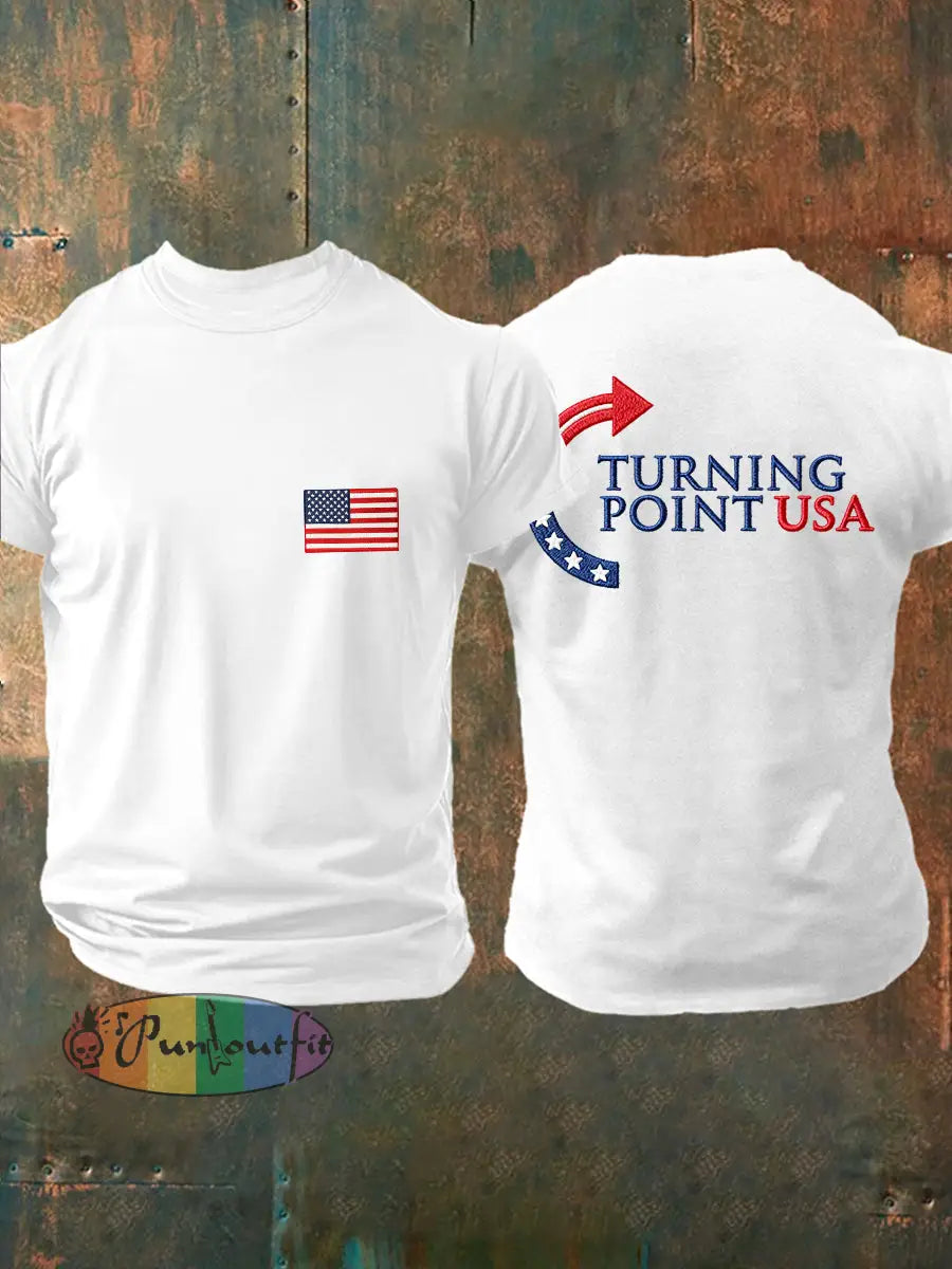 Men’s Charlie Kirk Turning Point USA Trump Commemorative T-Shirt White / S