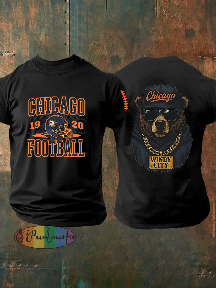 Men’s Football Fans Lovers Gameday Casual Short Sleeve T-shirt Black / S