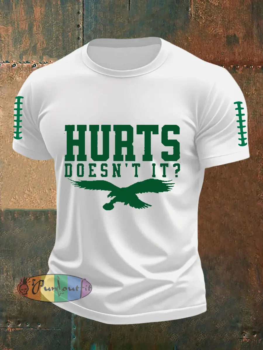 Men’s Football Fans Lovers Gameday Casual Short Sleeve Tee White / S