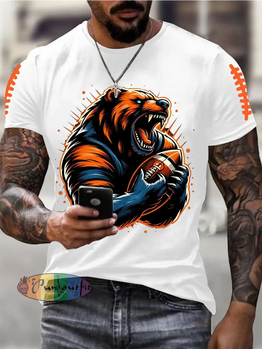 Men’s Football Fans Lovers Gameday Casual Tee White / S
