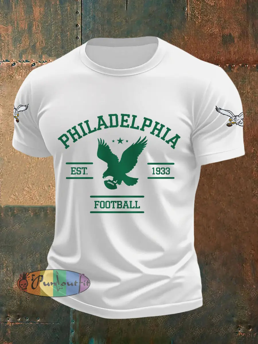 Men’s Football Fans Lovers Gameday Casual Tee White / S