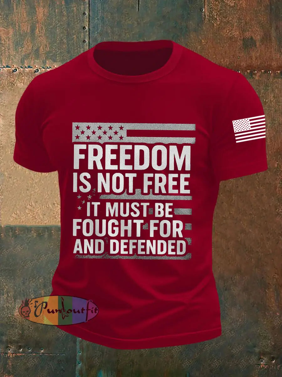 Men’s Freedom Is Not Free R.I.P Charlie Kirk Tee Deep Red / S