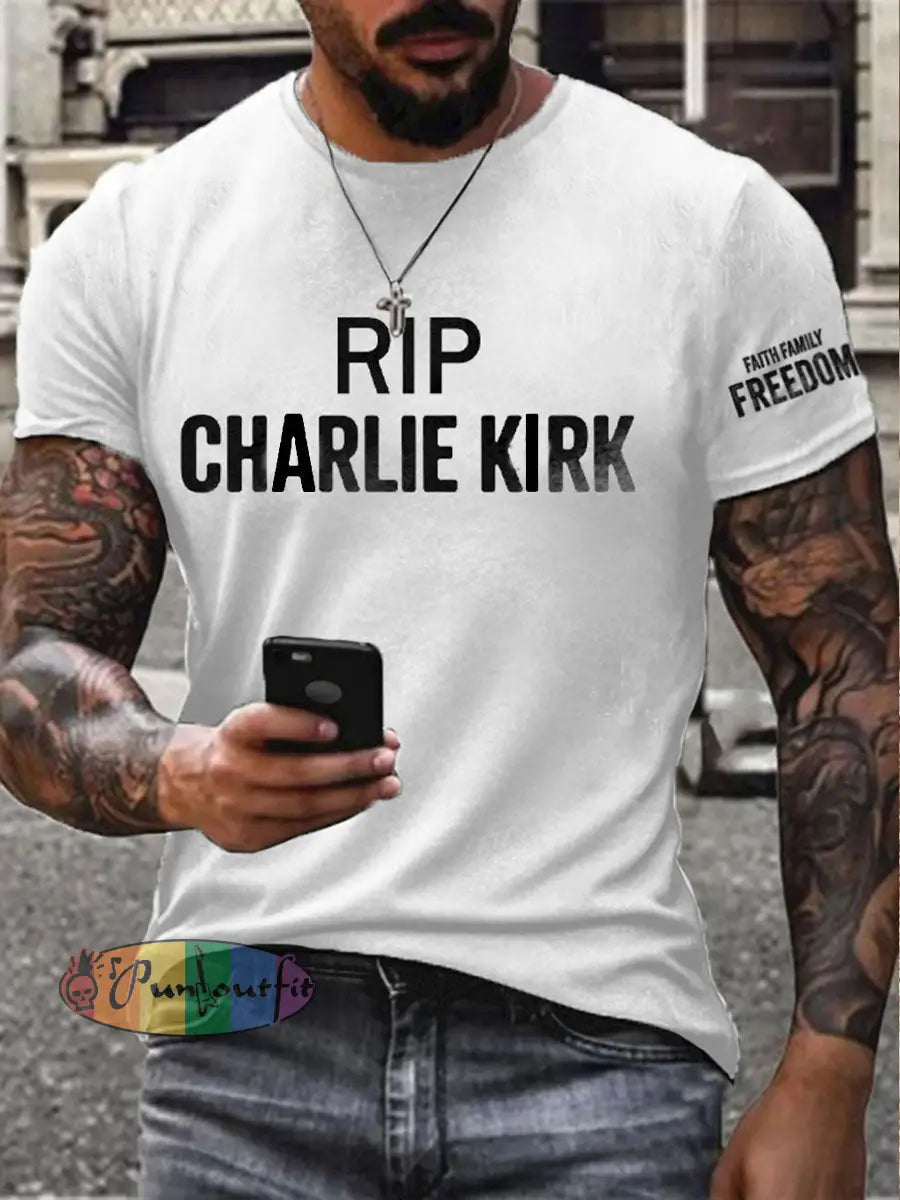 Men’s Freedom Rip Printed T-shirt White / S