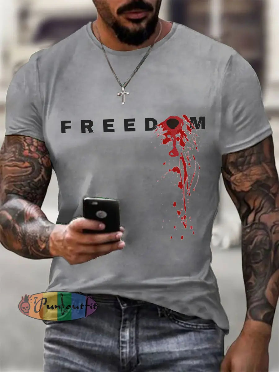 Men’s FREEDOM T-shirt Light Gray / S