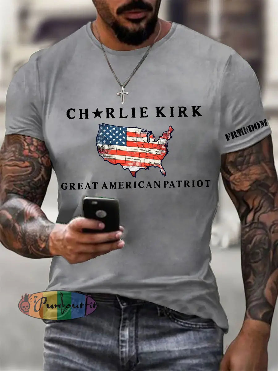 Men’s FREEDOM T-shirt Light Gray / S