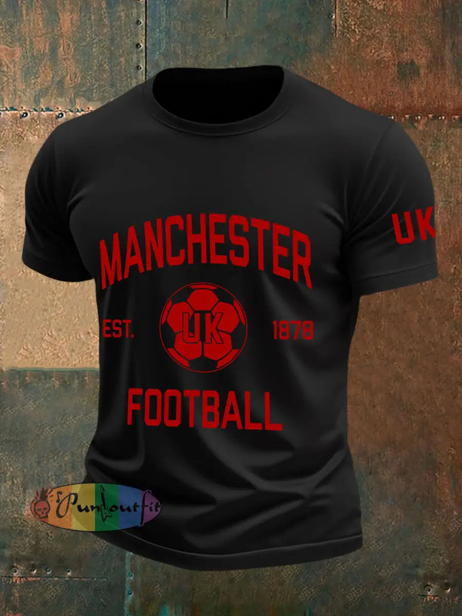 Men’s Manchester football t-shirts Black / S