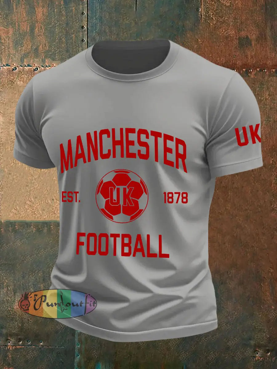 Men’s Manchester football t-shirts Light Gray / S