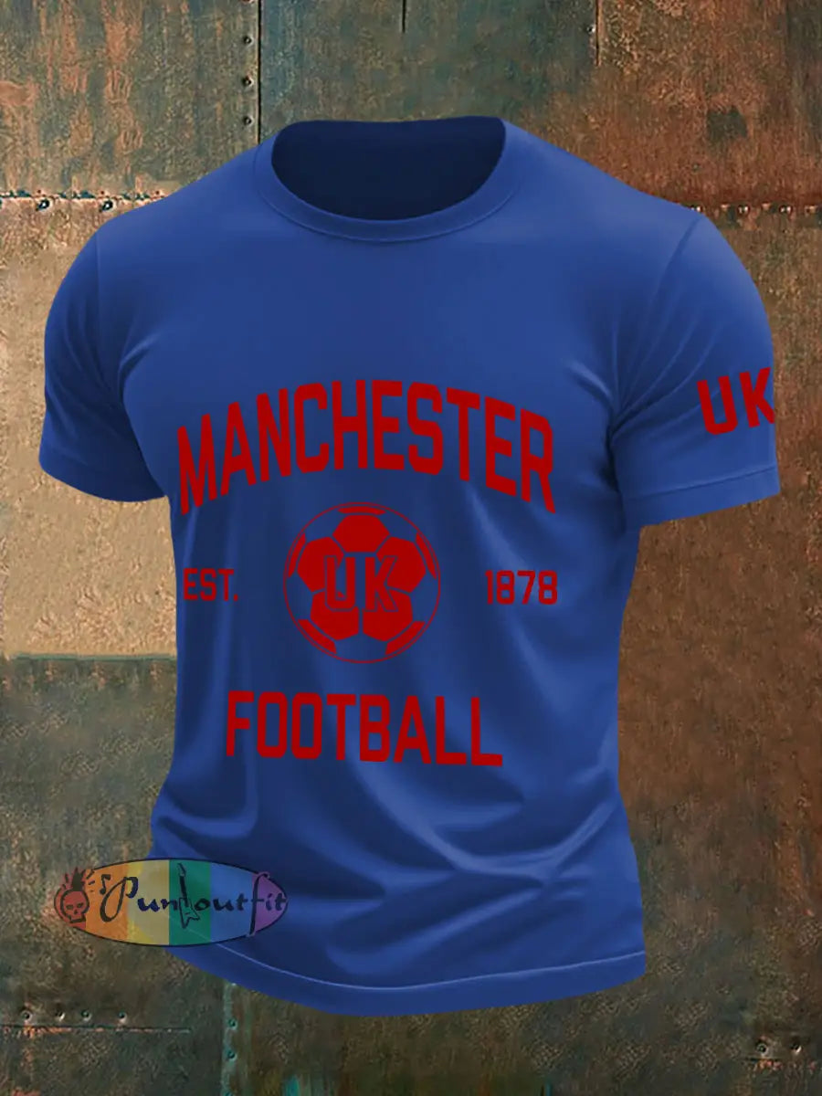 Men’s Manchester football t-shirts Royal Blue / S