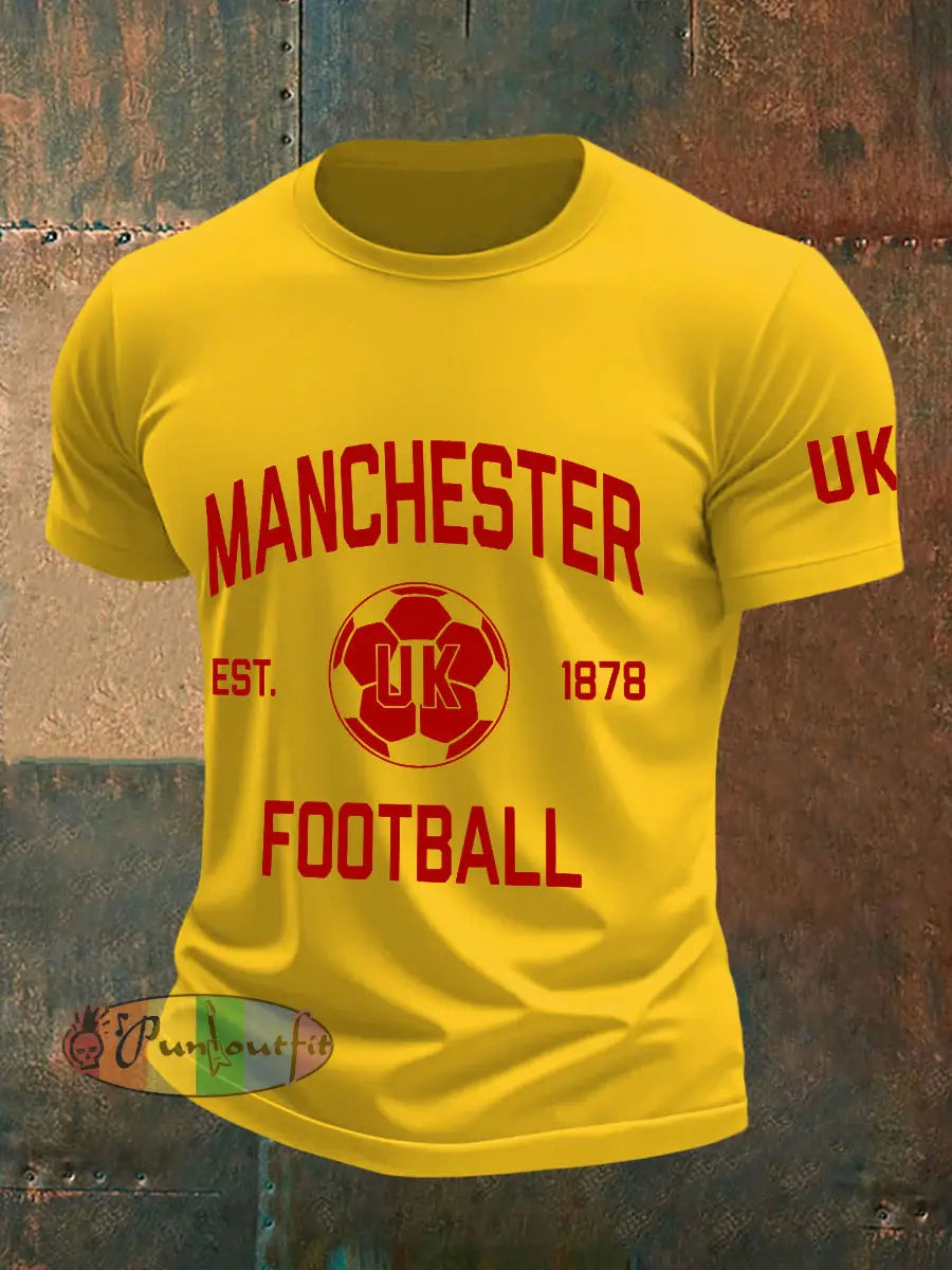 Men’s Manchester football t-shirts Yellow / S