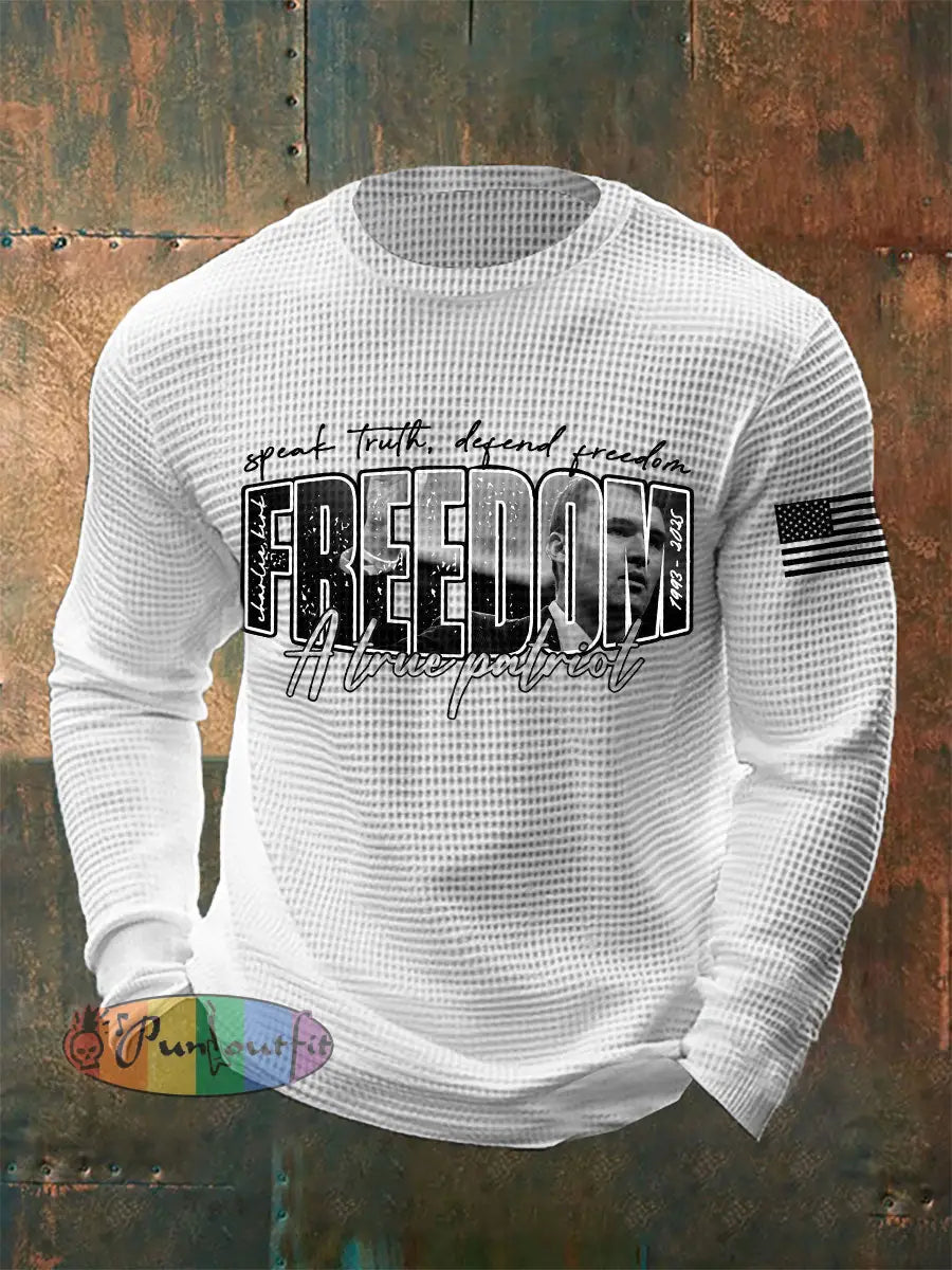 Men’s Patriot Waffle Long Sleeve T-shirt White / S