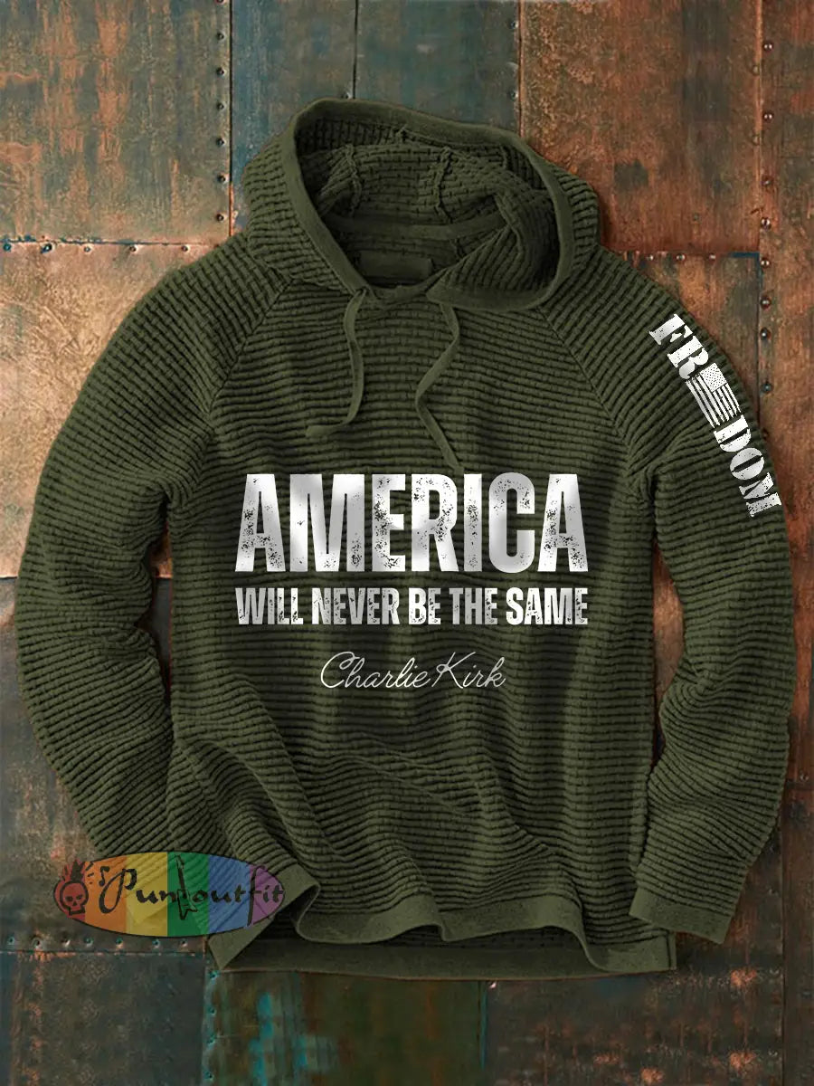 Men’s Patriotic Hoodie Army Green / S
