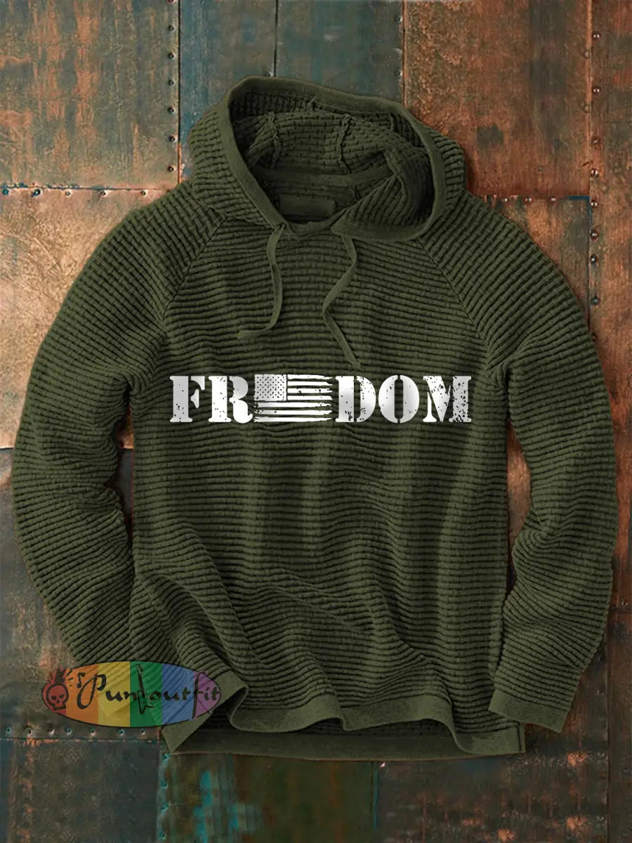 Men’s Patriotic Hoodie Army Green / S