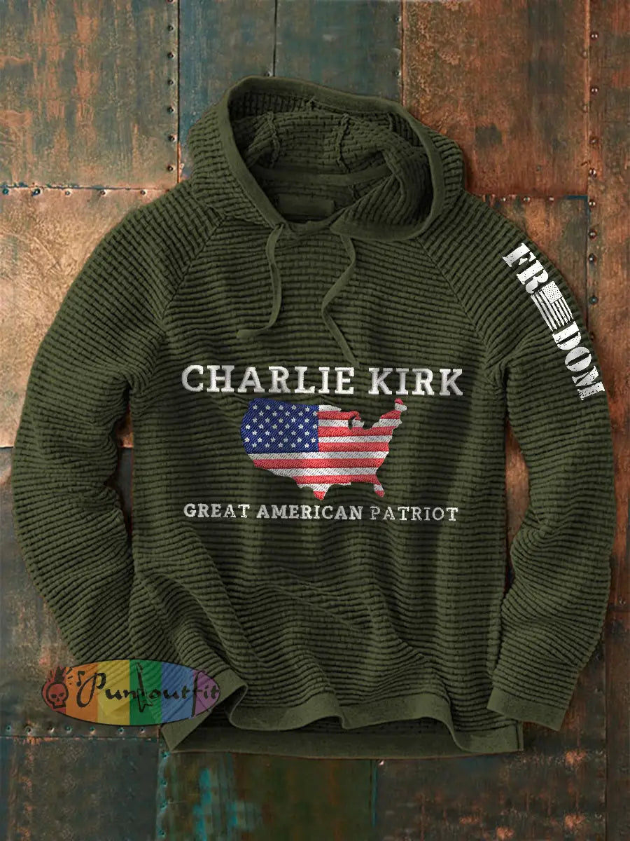 Men’s Patriotic Hoodie Army Green / S