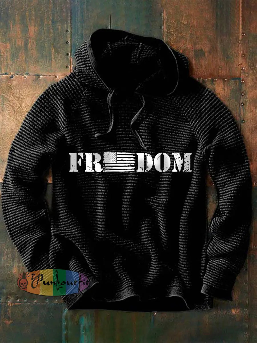 Men’s Patriotic Hoodie Black / S