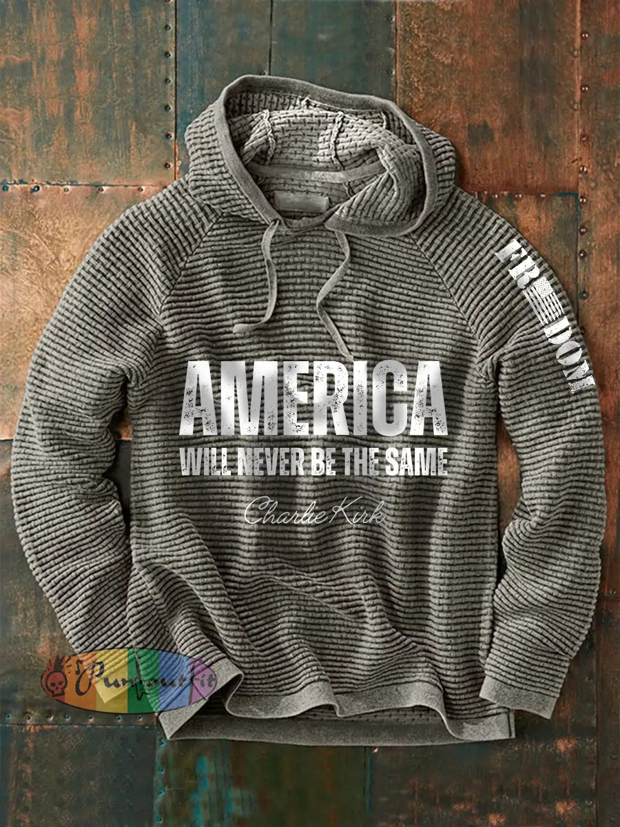 Men’s Patriotic Hoodie Gray / S