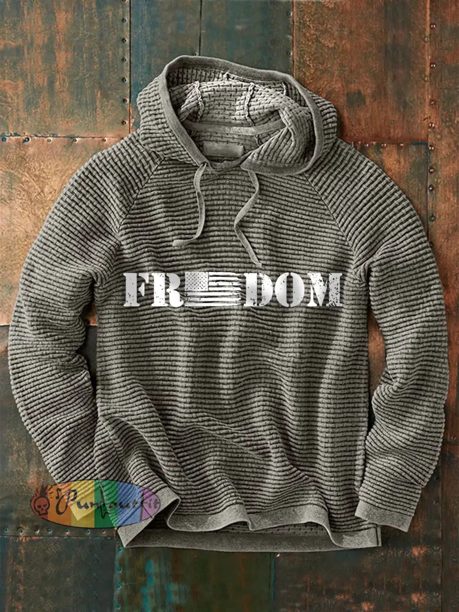 Men’s Patriotic Hoodie Gray / S