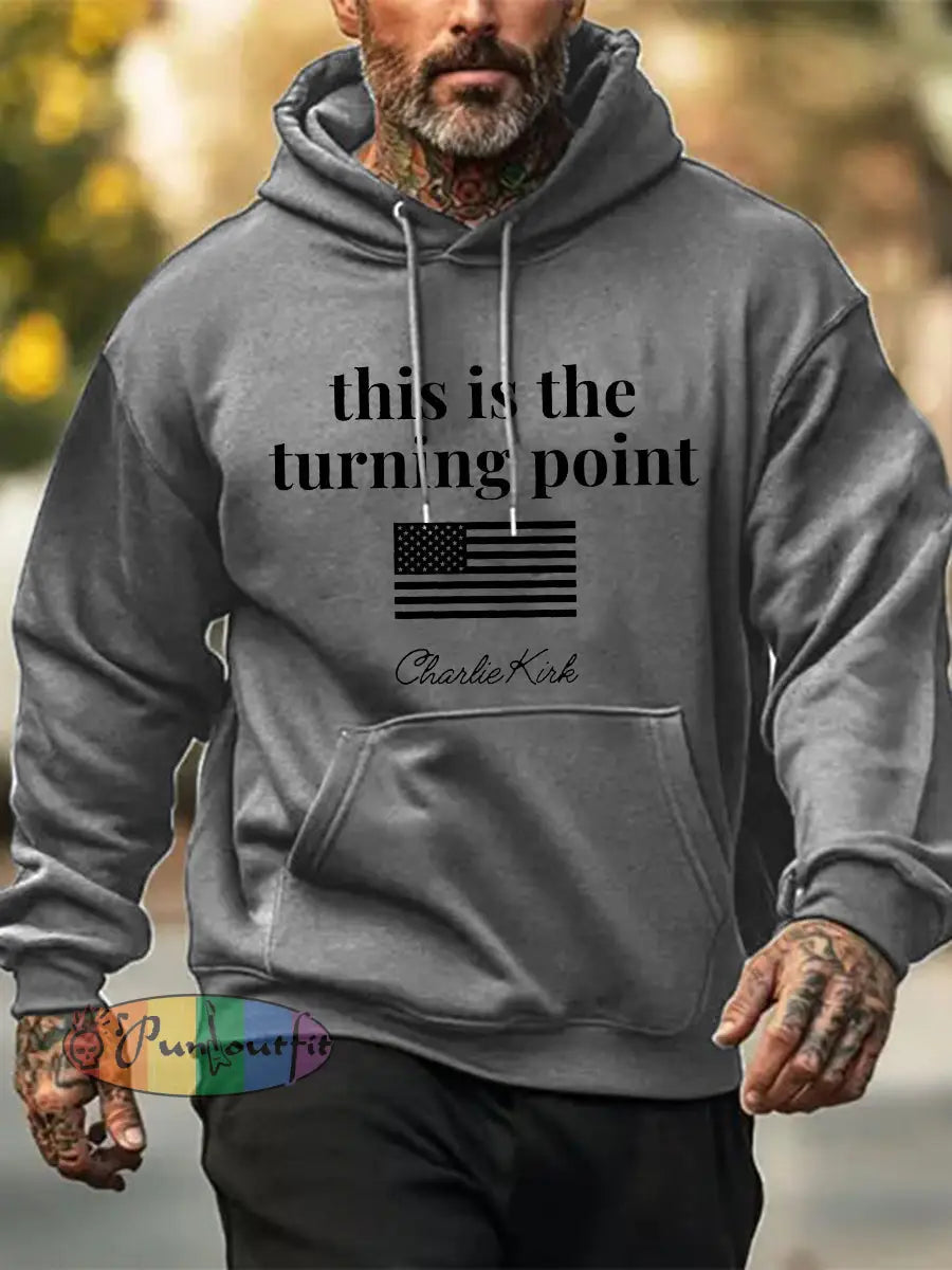 Men’s Patriotic Hoodie Gray / S