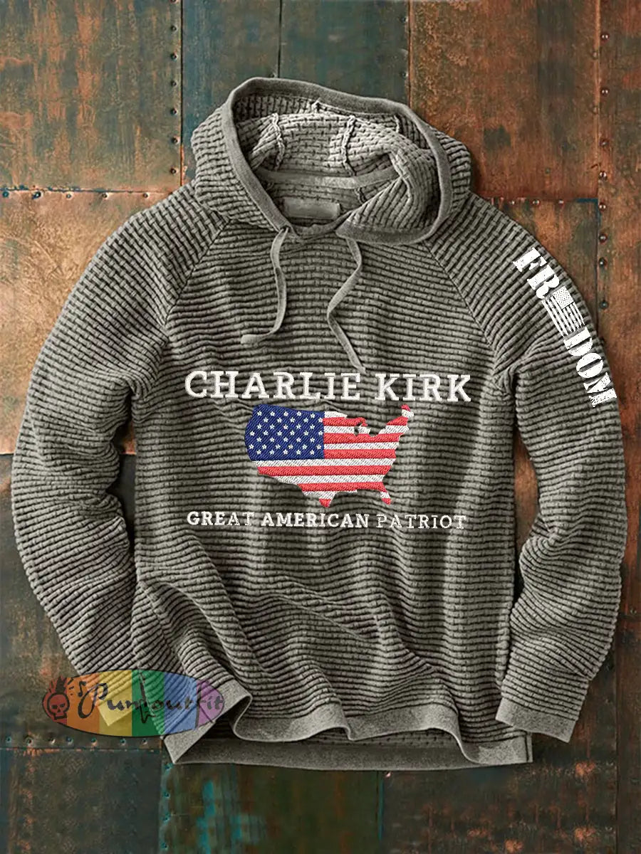 Men’s Patriotic Hoodie Gray / S