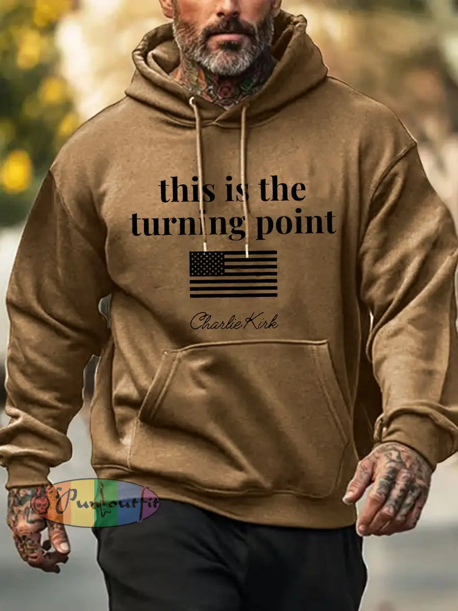 Men’s Patriotic Hoodie Khaki / S