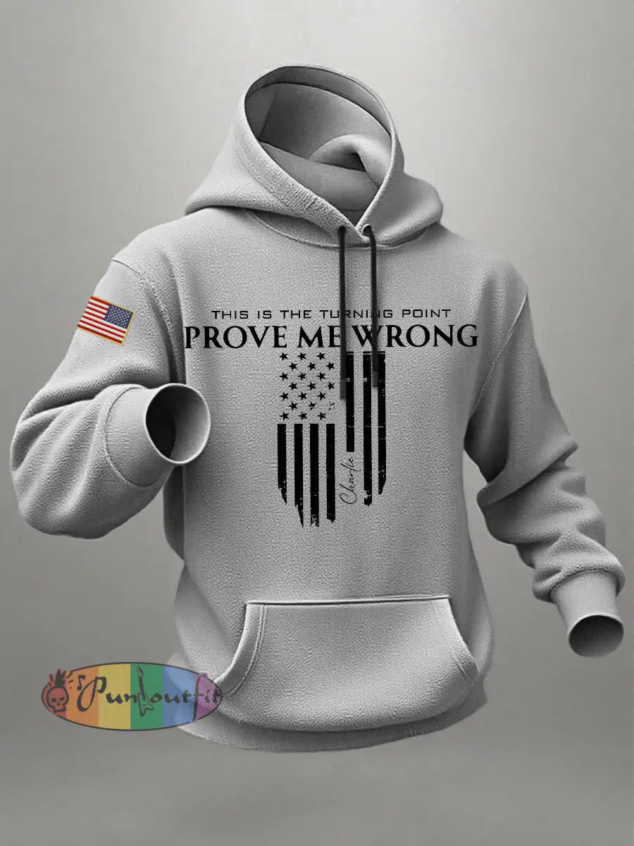 Men’s Patriotic Hoodie Light Gray / S