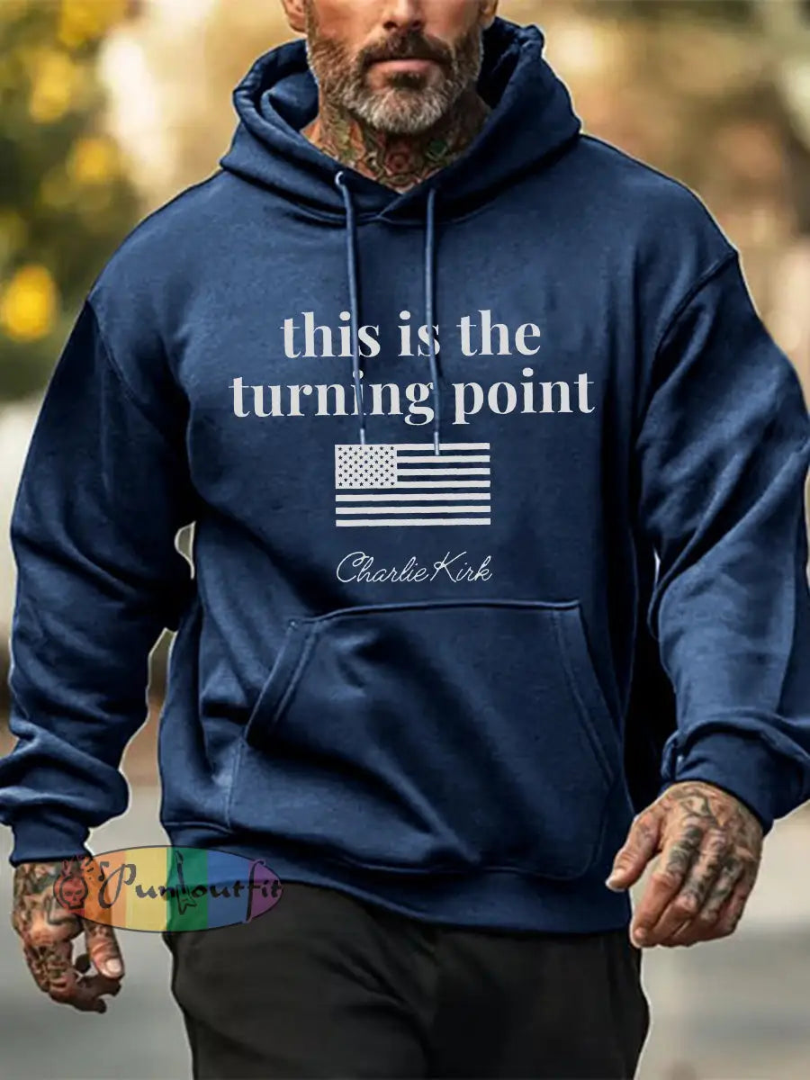 Men’s Patriotic Hoodie Navy Blue / S
