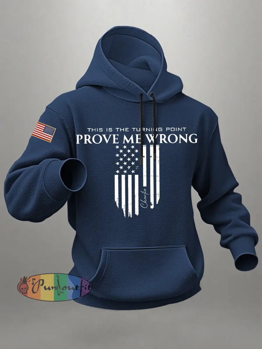 Men’s Patriotic Hoodie Navy Blue / S