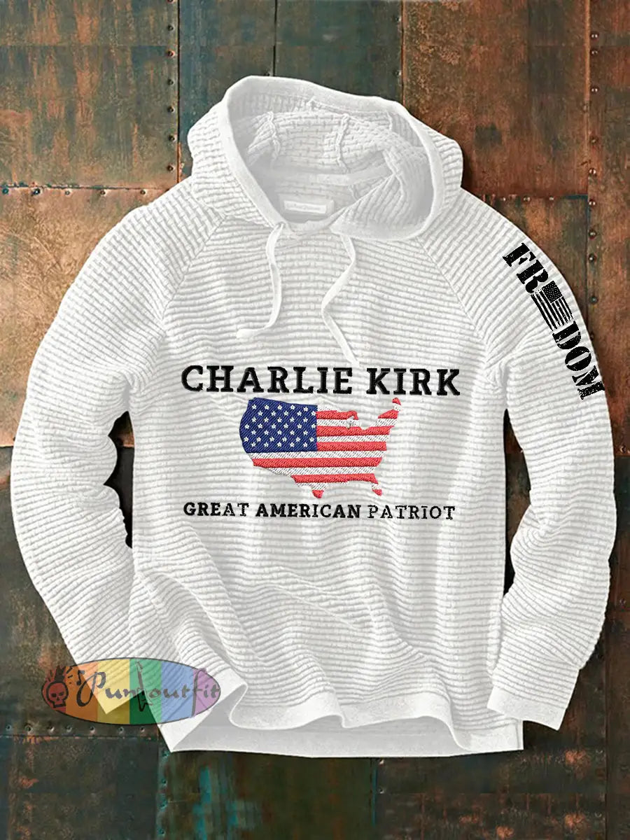 Men’s Patriotic Hoodie White / S