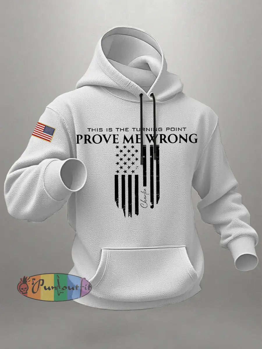 Men’s Patriotic Hoodie White / S