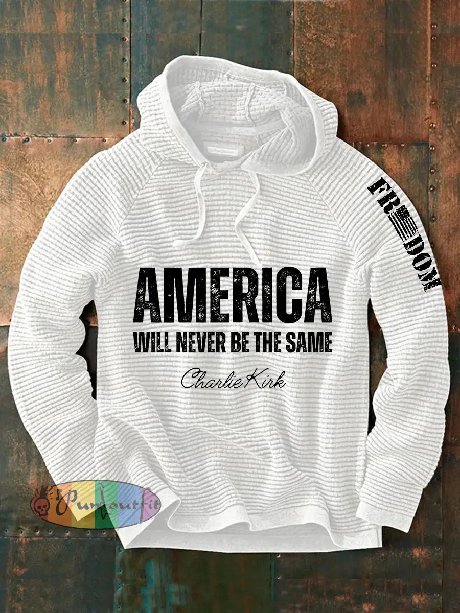 Men’s Patriotic Hoodie White / S