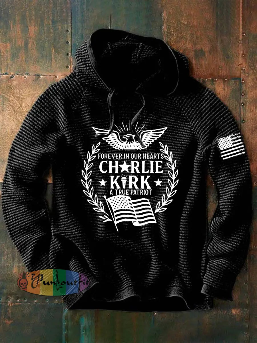 Men’s R.I.P Charlie Kirk Printed Long Sleeve Sweatshirt / Hoodie Black / S