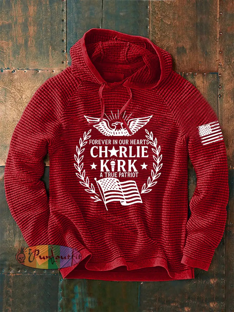 Men’s R.I.P Charlie Kirk Printed Long Sleeve Sweatshirt / Hoodie Red / S