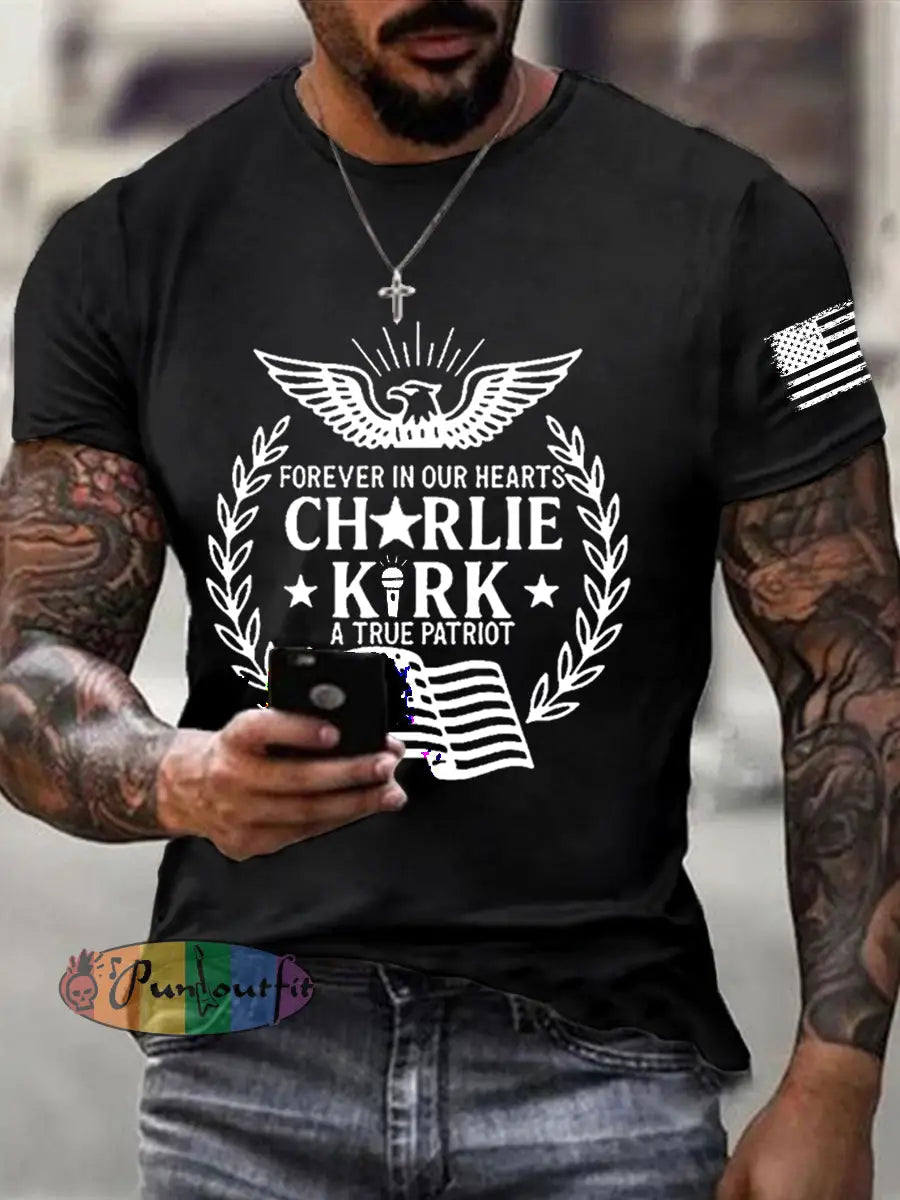 Men’s R.I.P Charlie Kirk Short Sleeve T-shirt Black / S