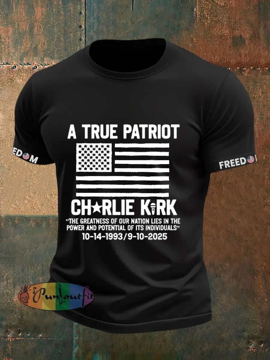 Men’s R.I.P Charlie Kirk Short Sleeve T-shirt Black / S