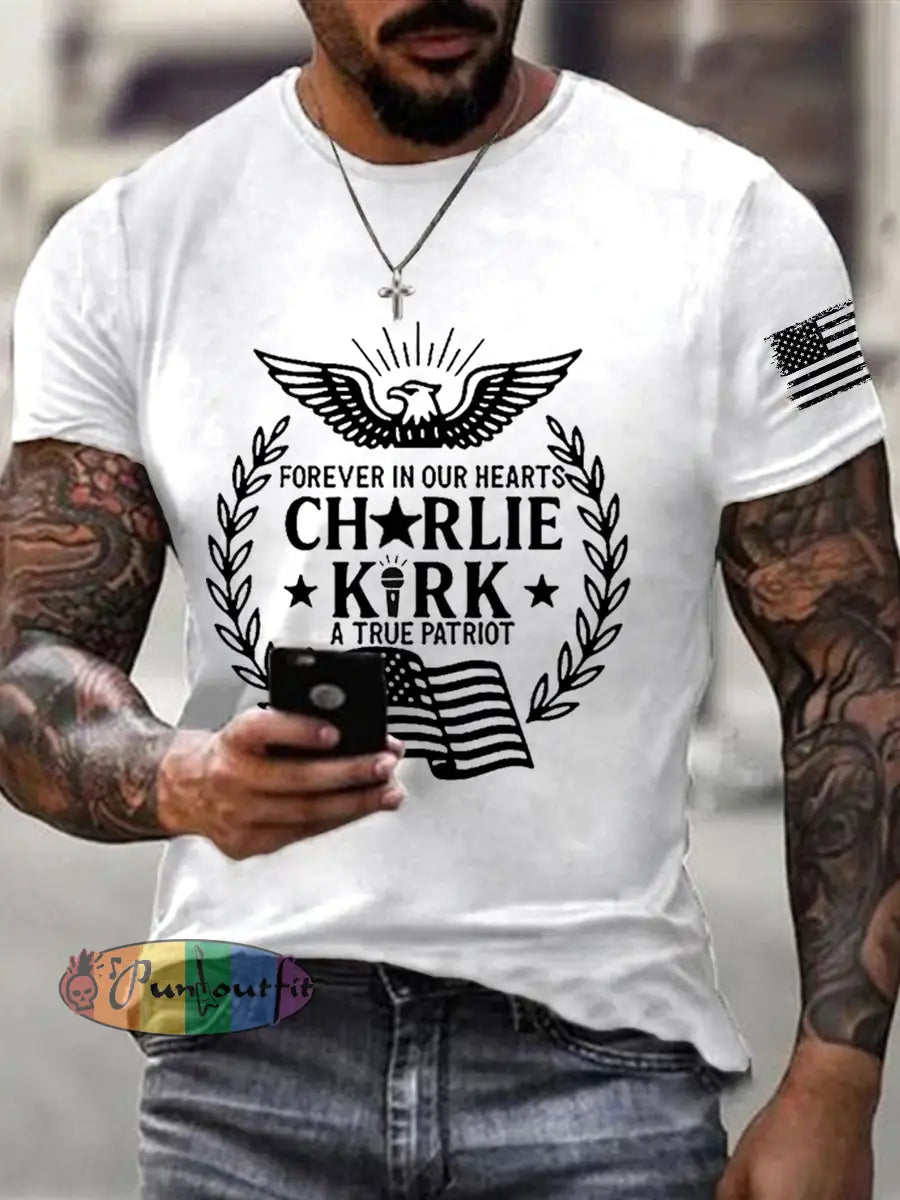 Men’s R.I.P Charlie Kirk Short Sleeve T-shirt White / S