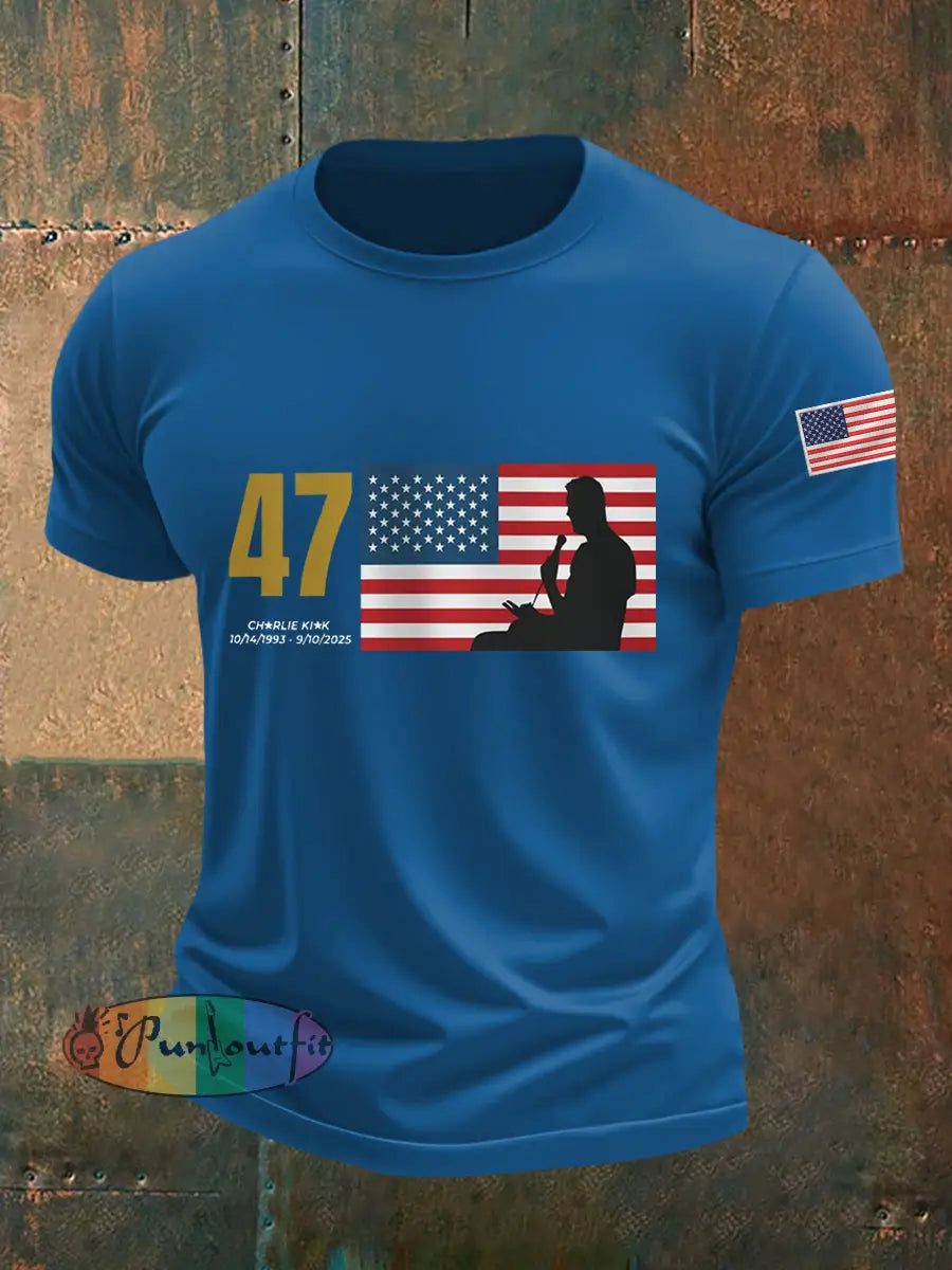 Men’s R.I.P Charlie Kirk Tee Blue / S