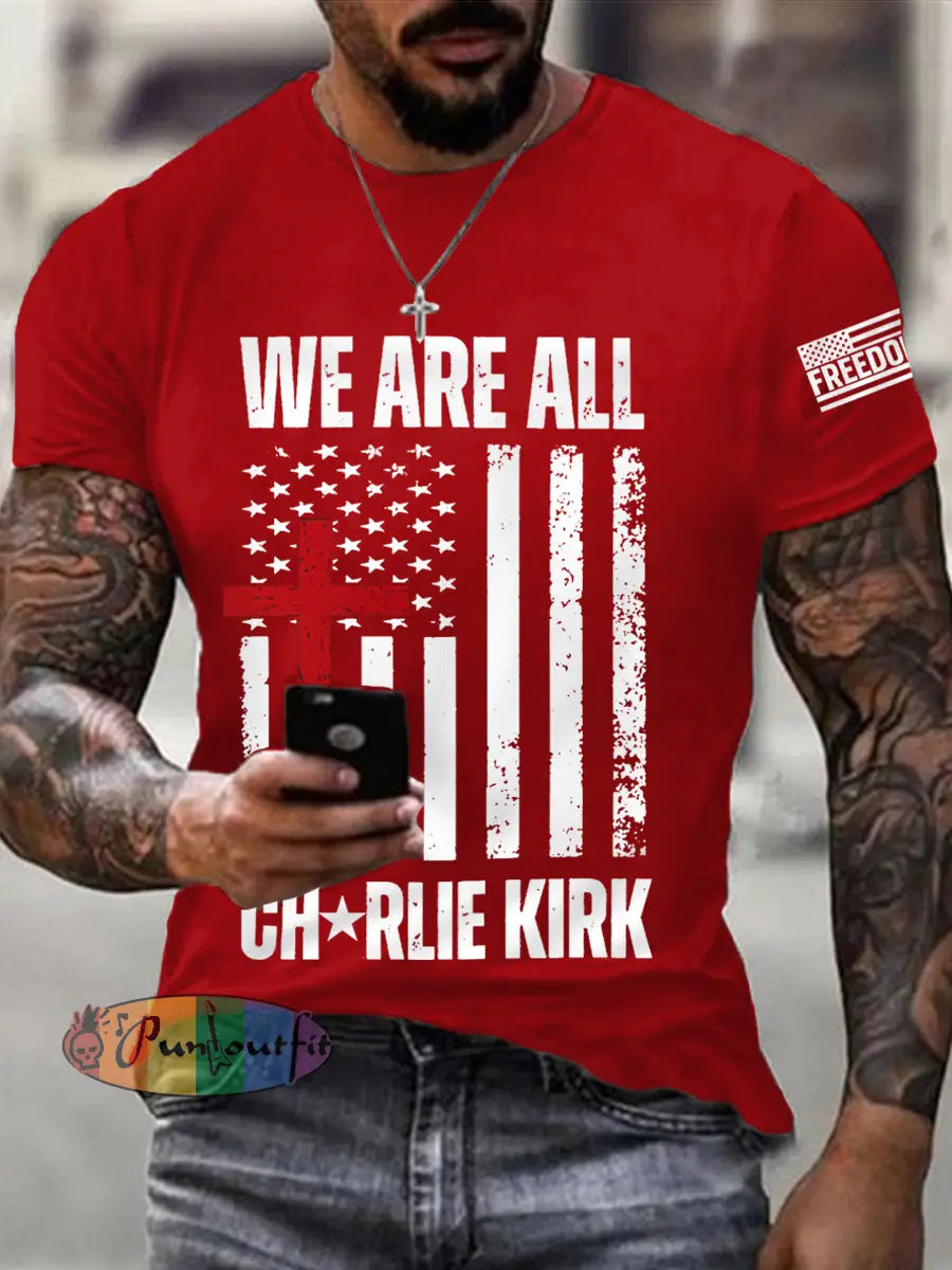 Men’s We Are All Charlie Kirk Army Now! R.I.P Charlie Kirk Tee Pure Red / S
