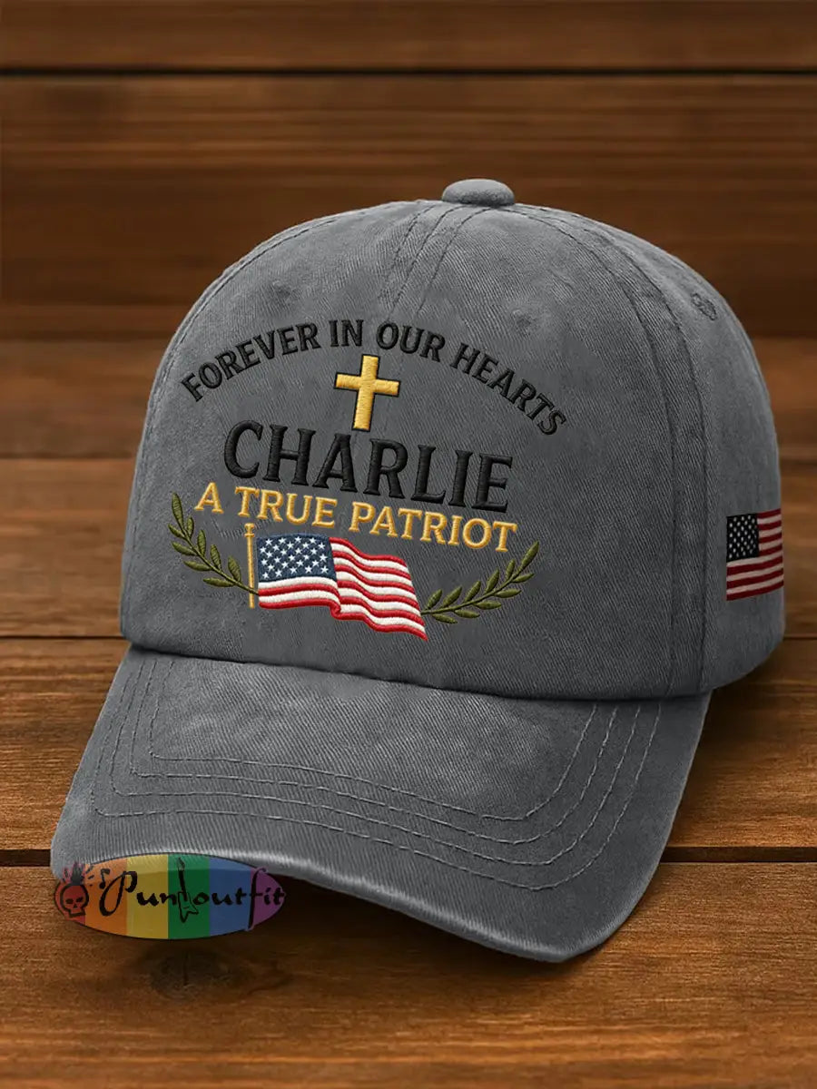 Unisex Forever In Our Hearts Charlie Kirk A True Patriot R.I.P Charlie Kirk Hat Gray / ONE