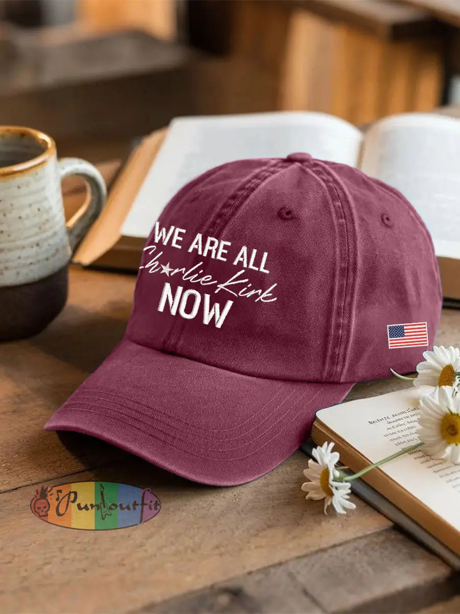 Voice Of Freedom Printed Casual Unisex Hat Wine Red / ONE