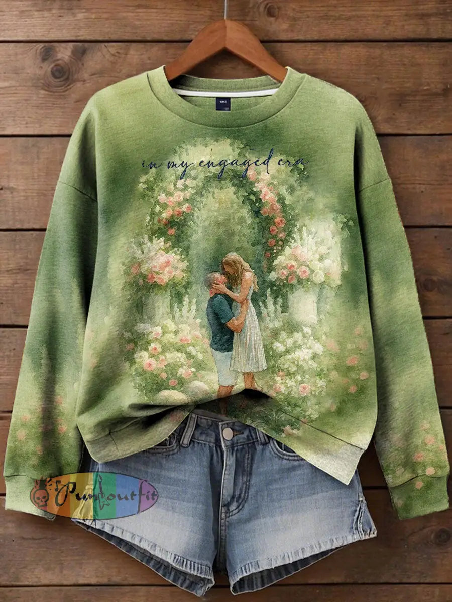 Women’s 8789 Diva Engaged Era Printed Sweatshirt Green / S