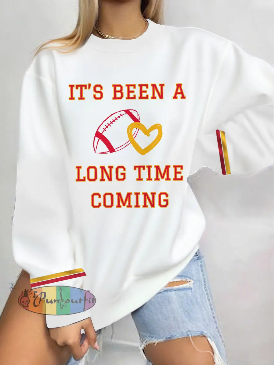 Women’s 8789 Long Time Printed Sweatshirt White / S