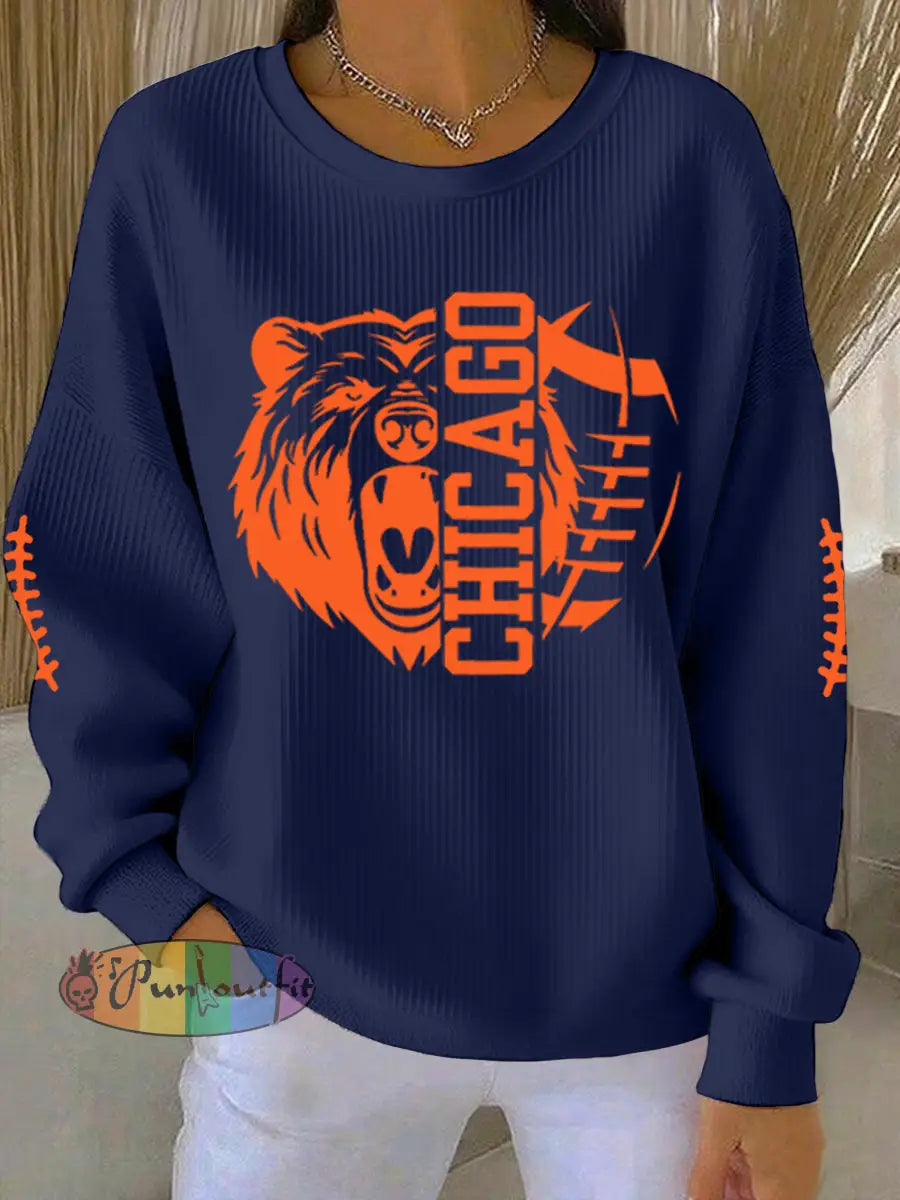Women’s Fans Lovers Gameday Casual Sweatshirt Navy Blue / S