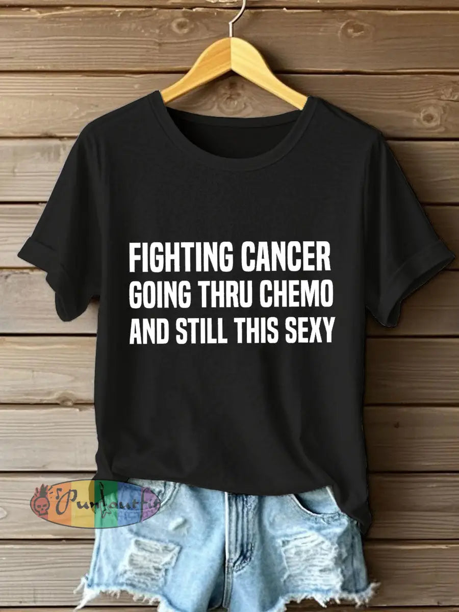 Women’s Fight Cancer T Shirt Black / S